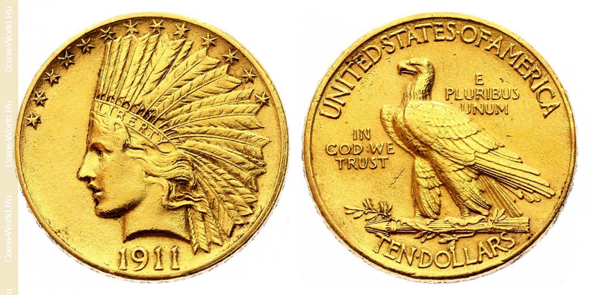 10 Dólares 1911, EUA