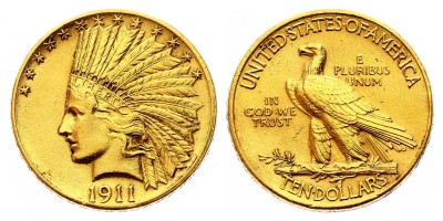 10 долларов 1911 года