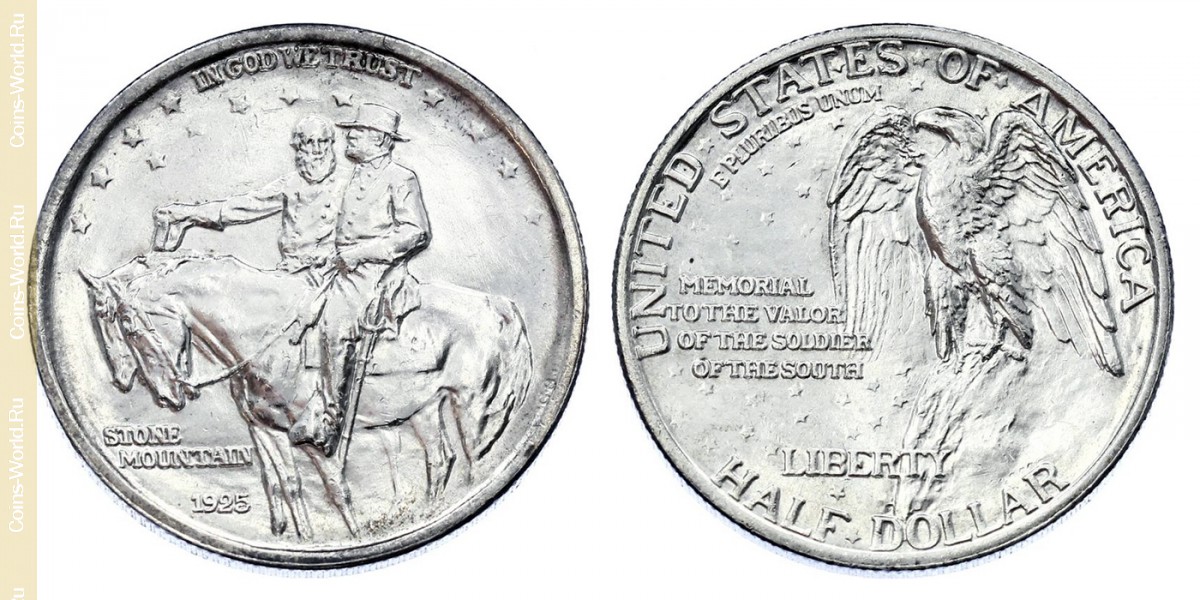 ½ dólar 1925, Memorial Stone Mountain, Estados Unidos