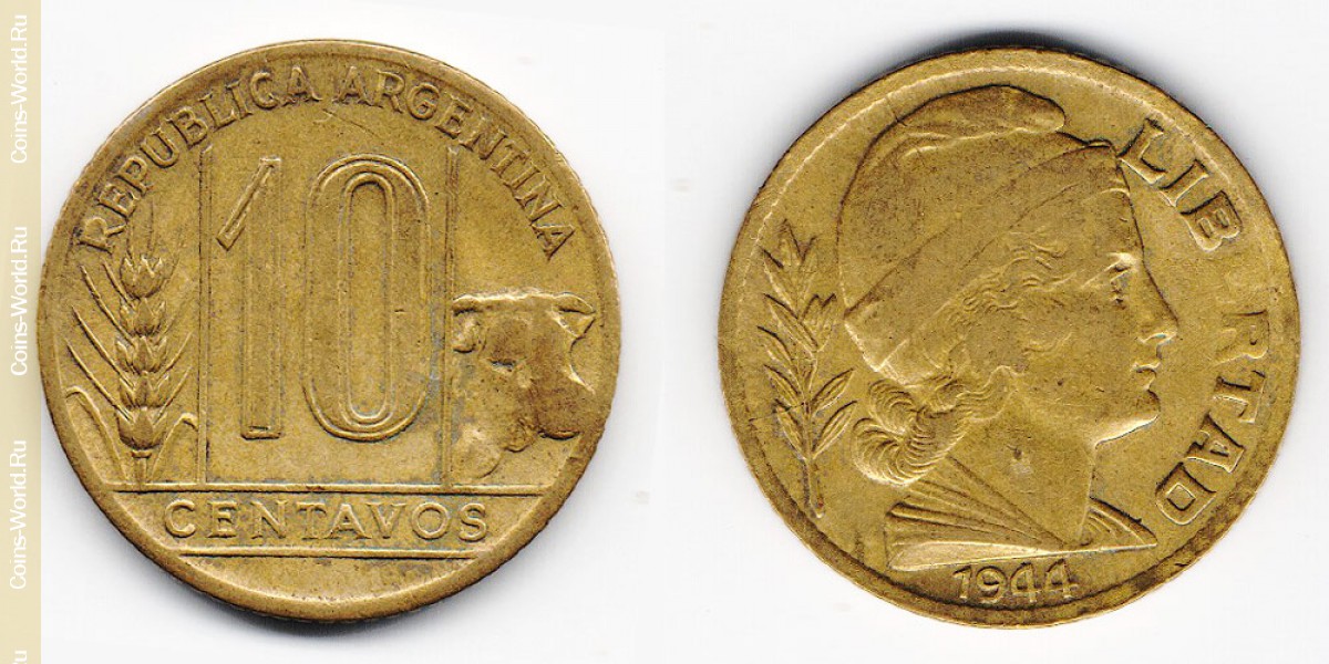 10 centavos 1944, Argentina