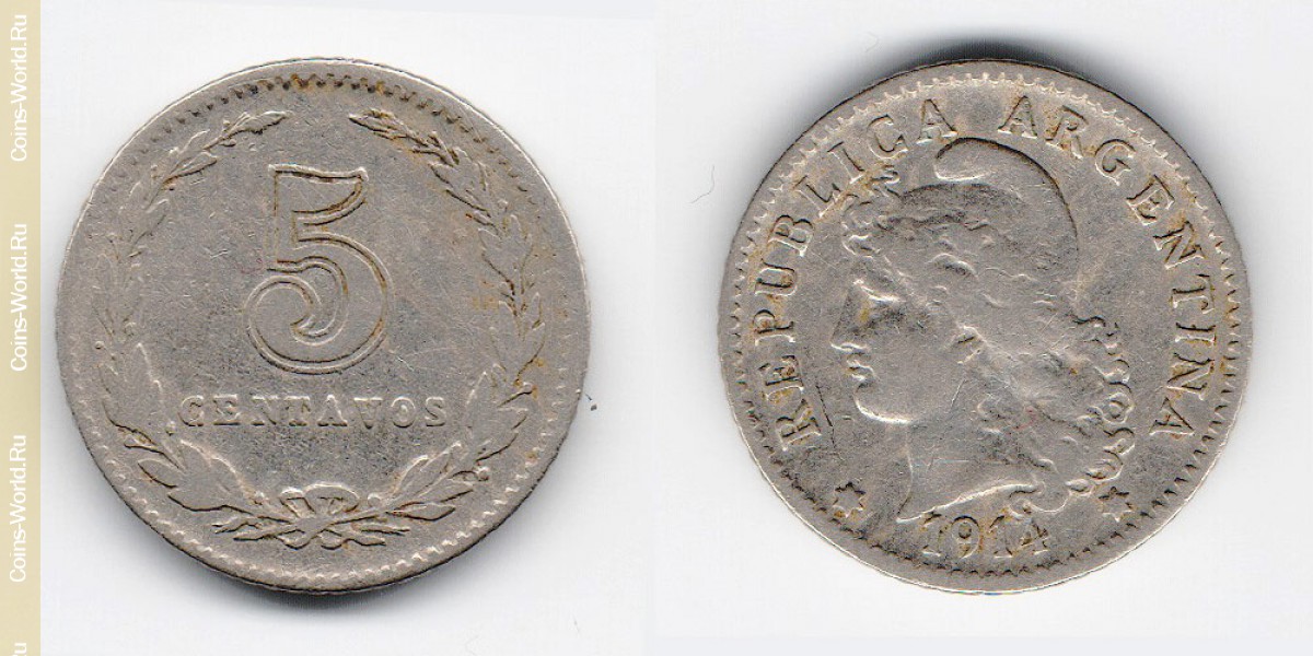 5 centavos 1914 Argentina