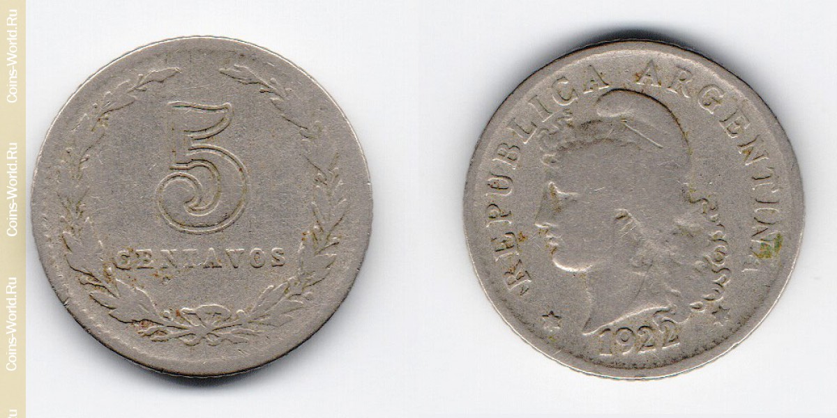5 centavos 1922 Argentina