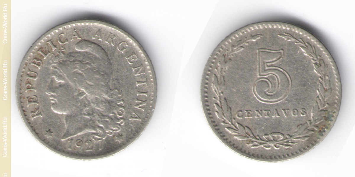 5 Centavos 1927 Argentinien