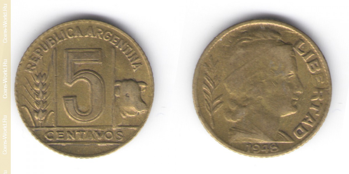 5 Centavos 1948 Argentinien
