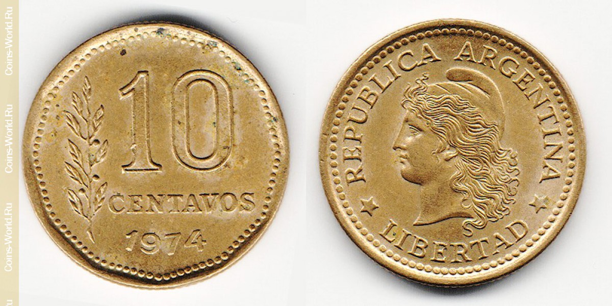 10 centavos 1974, Argentina