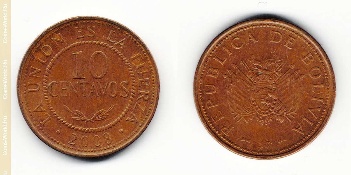 10 centavos 2008, Bolívia