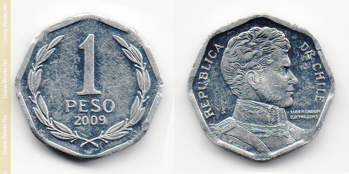 1 peso 2009, Chile