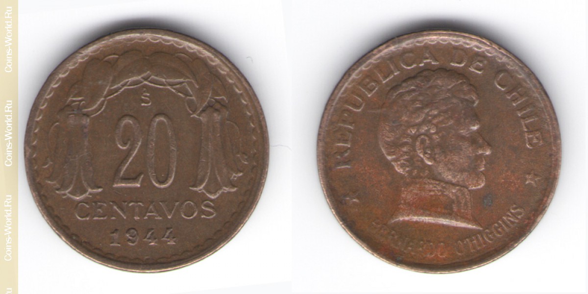 20 centavos 1944 Chile