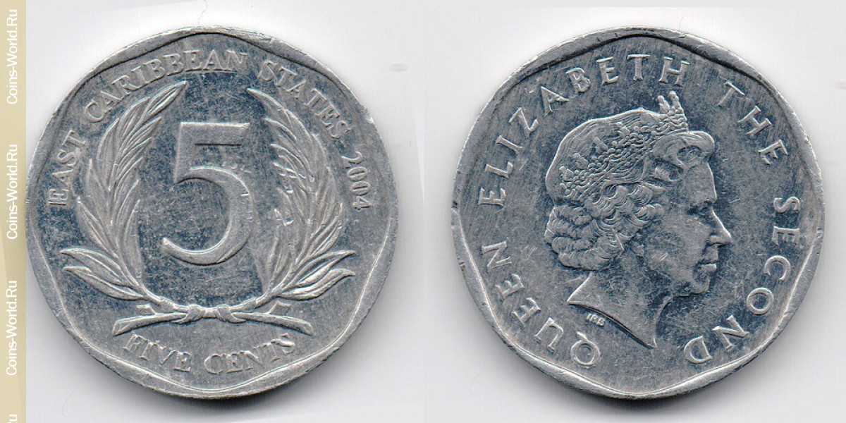 5 cêntimos 2004 Ilhas do Caribe
