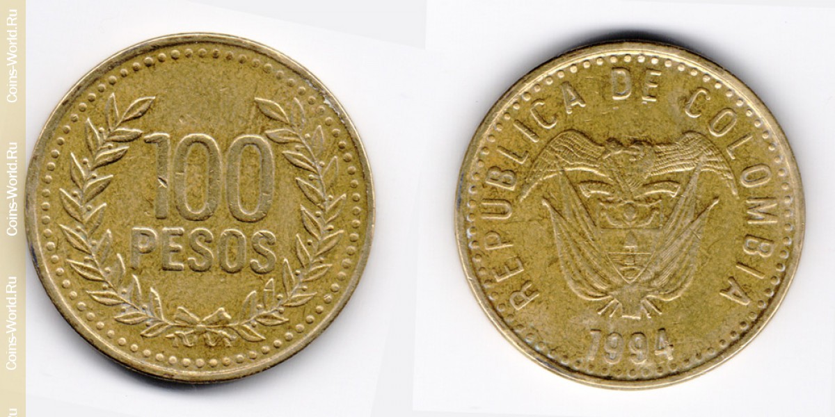 100 pesos 1994 Colombia
