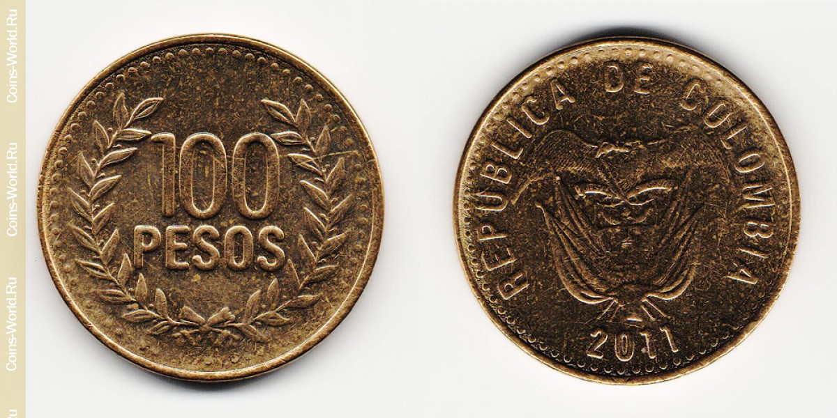 100 pesos 2011 Colômbia