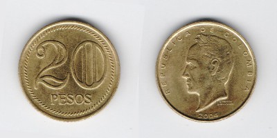 20 песо 2004 года