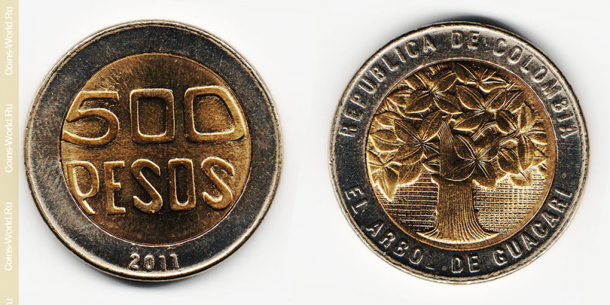 500 pesos 2011 Colômbia
