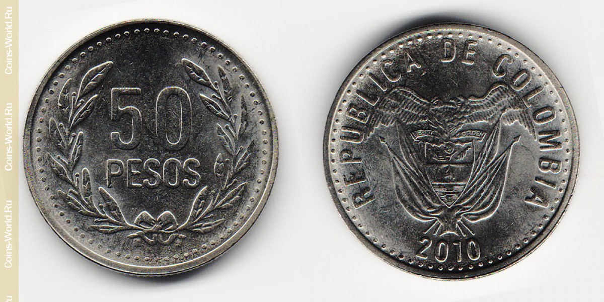50 pesos 2010, Colômbia