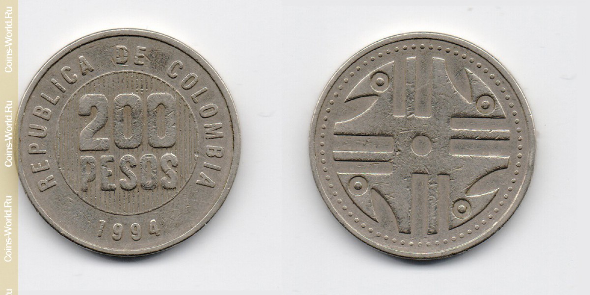 200 песо 1994 года Колумбия
