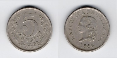 5 centavos 1886