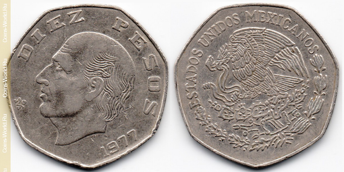 10 Pesos 1977 Mexiko