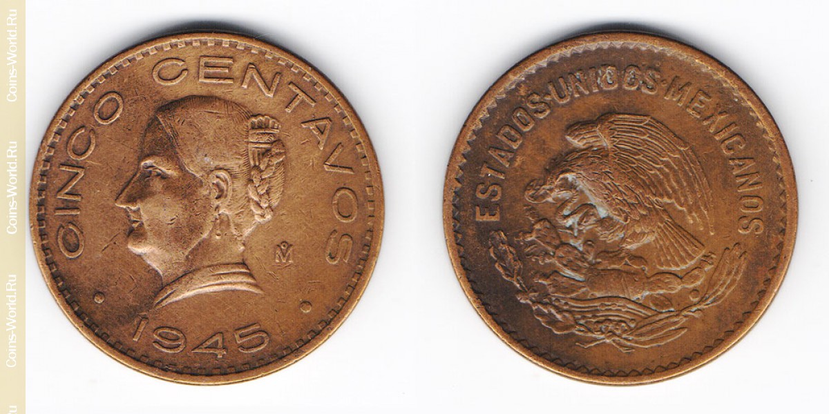 5 centavos 1945 Mexico