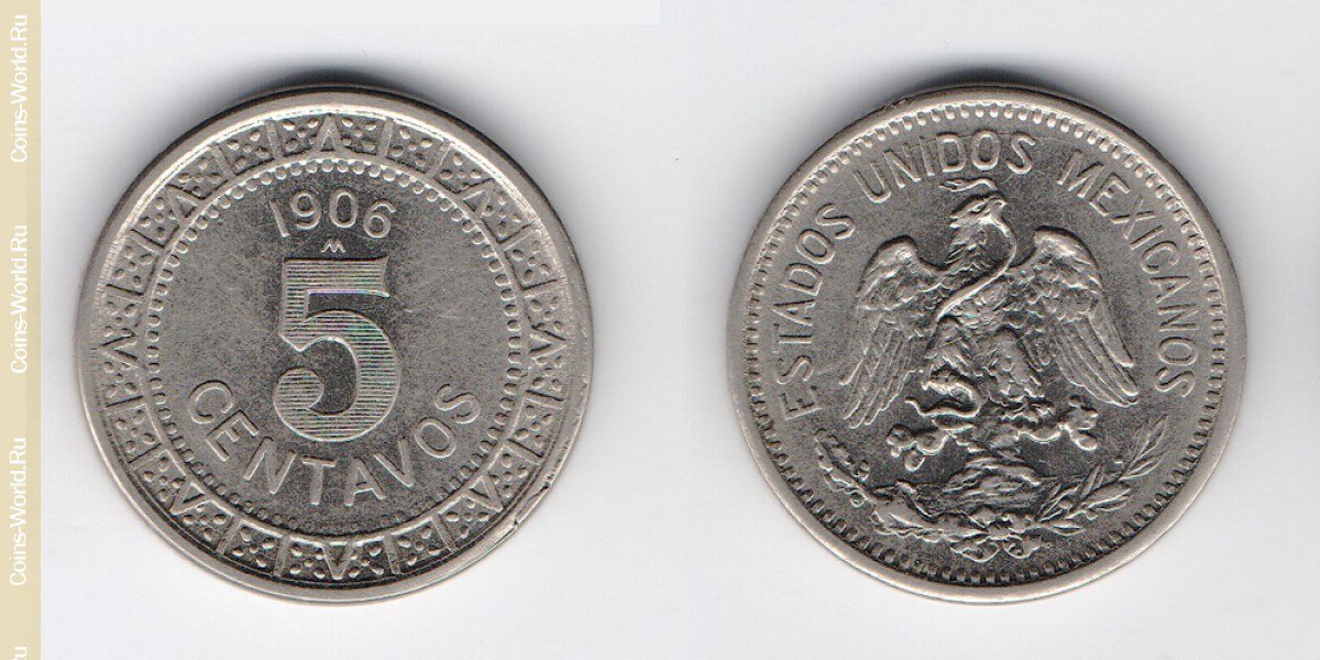 5 centavos 1906, México