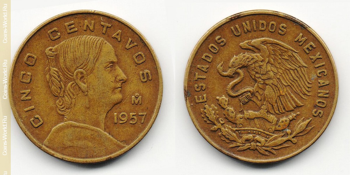 5 centavos 1957 Mexico