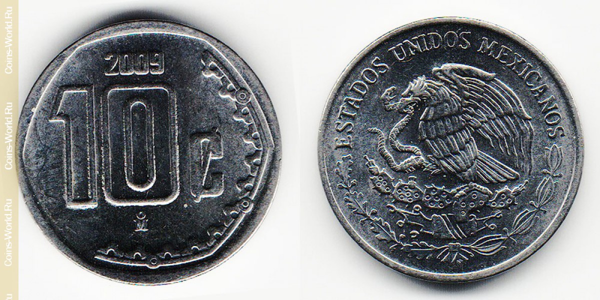 10 centavos 2009, Mexico