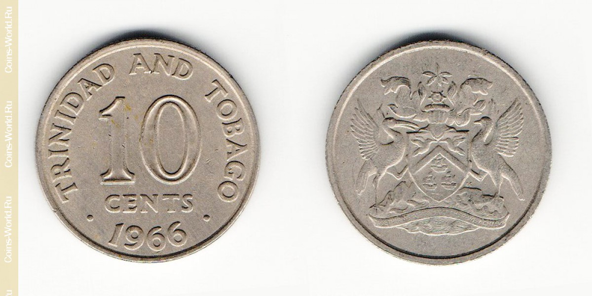 10 центов 1966 года Тринидад и Тобаго