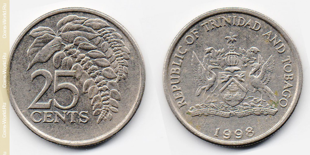 25 centavos 1998, Trinidad y Tobago