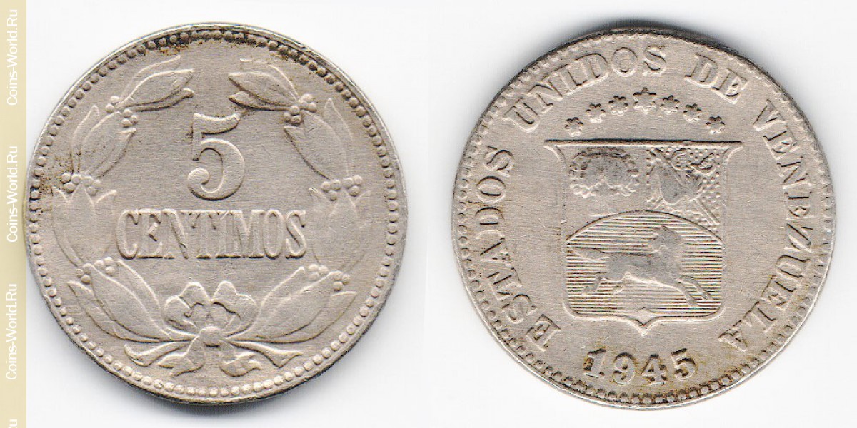 5 cêntimos 1945, Venezuela