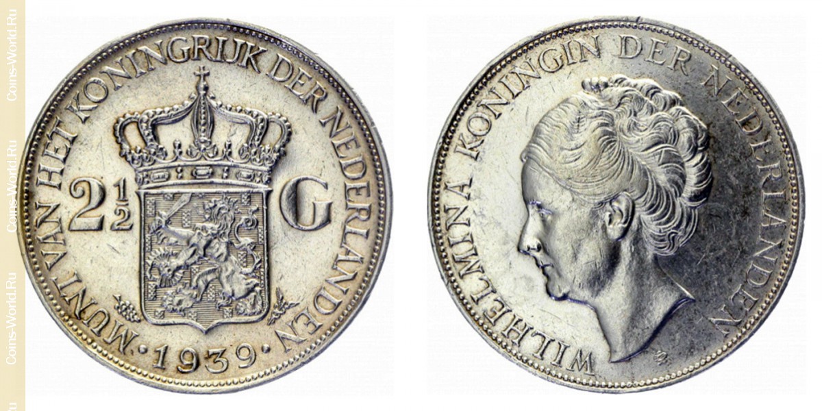 2½ Gulden 1939, Niederlande