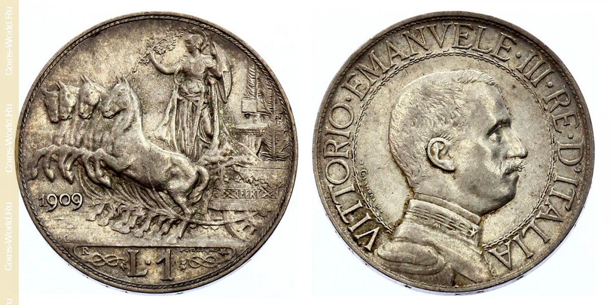 1 lira 1909, Italy
