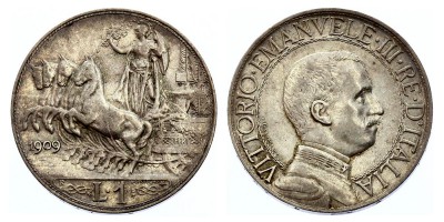 1 лира 1909 года