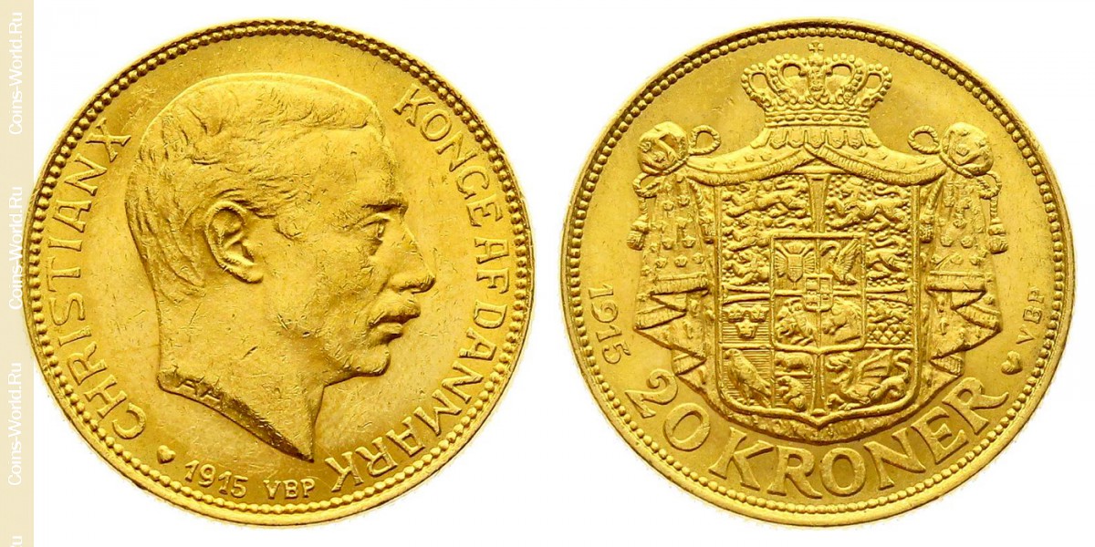 20 coronas 1915, Dinamarca