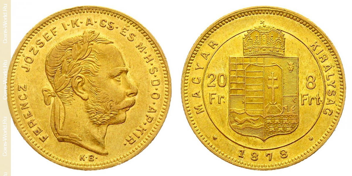 8 forintos 1878, Hungría