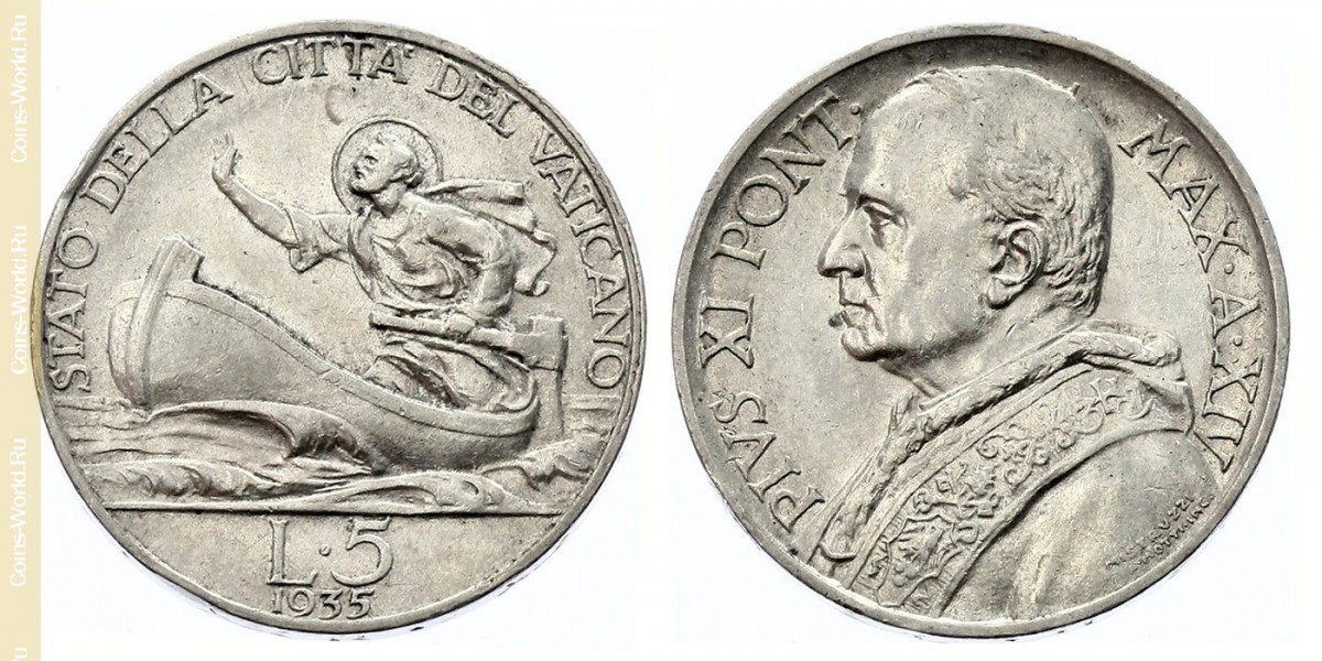 5 lire 1935, Vatican City