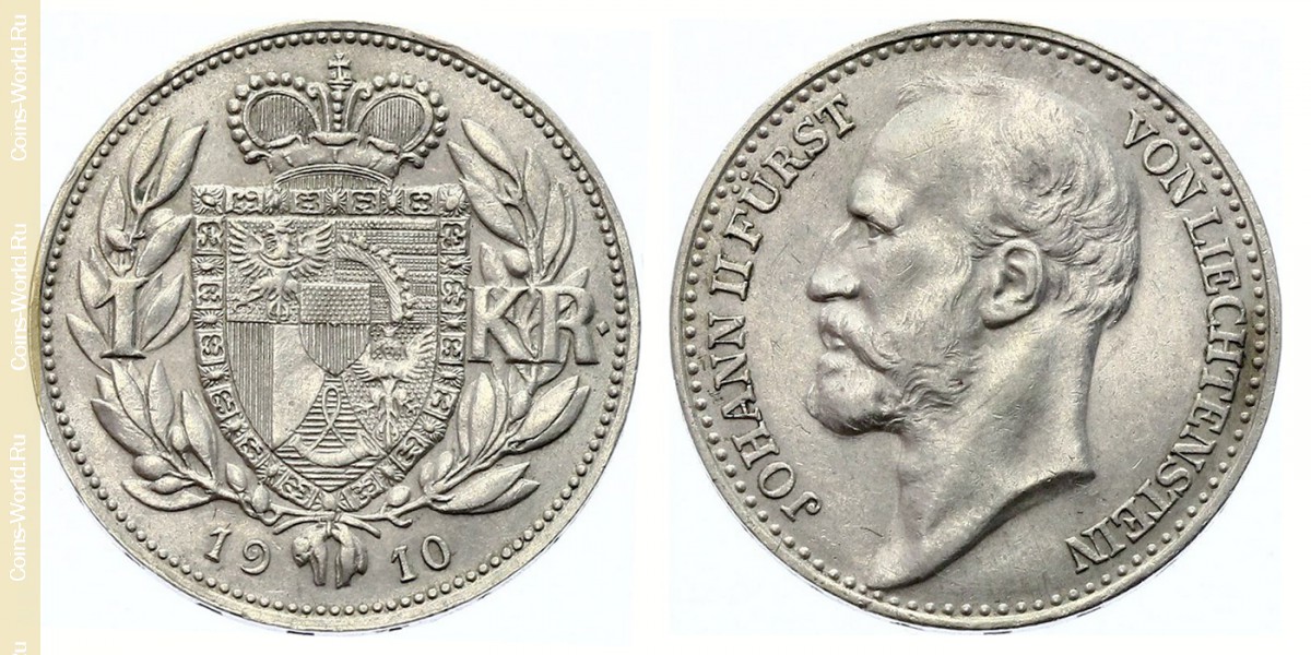1 corona 1910, Liechtenstein