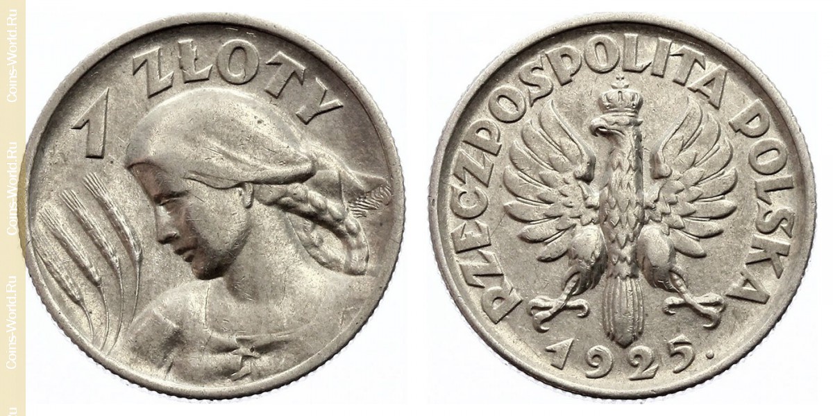 1 zloty 1925, Polônia 