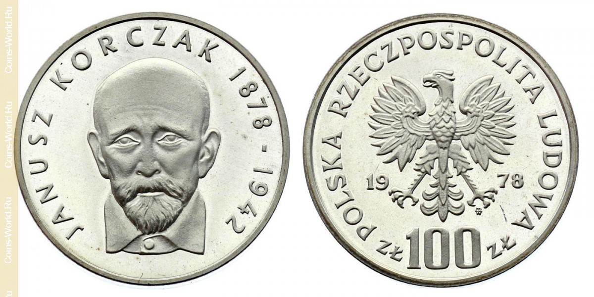 100 zlotych 1978, 100 aniversario - Nacimiento de Janusz Korczak, Polonia