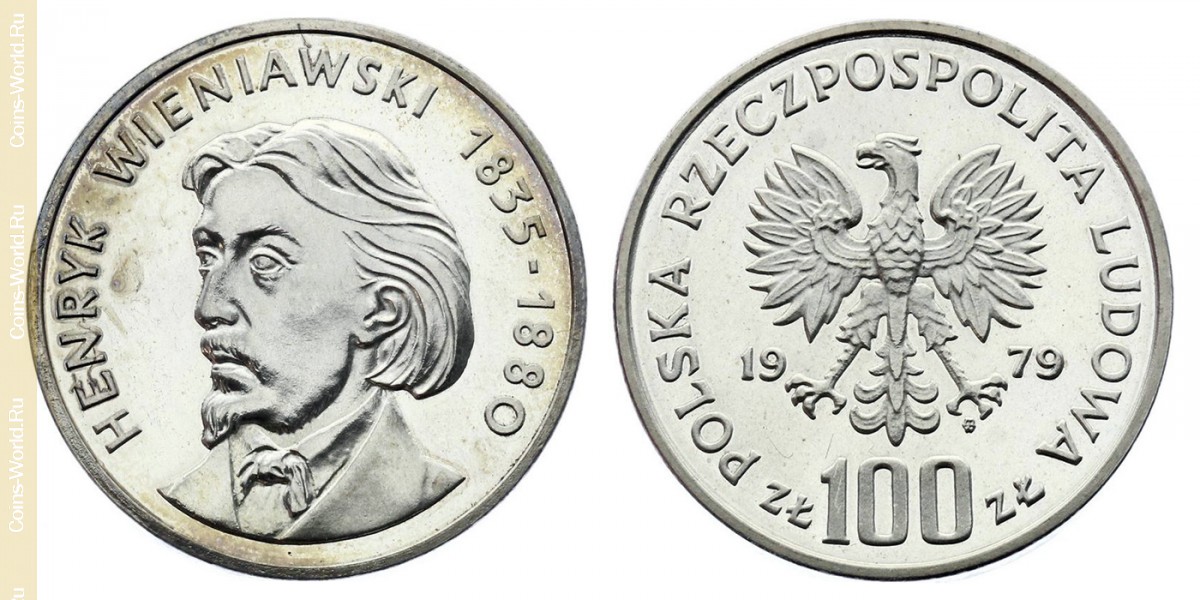 100 zlotych 1979, Henryk Wieniawski, Polonia
