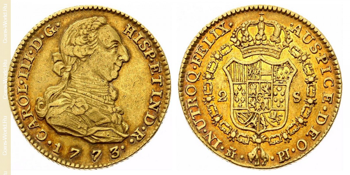 2 escudos 1773 M, España