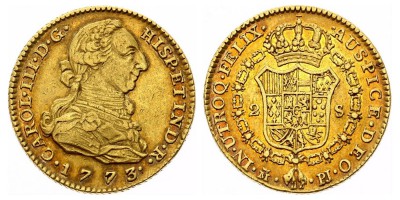 2 escudos 1773 M