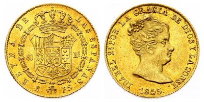 80 reales 1845 B