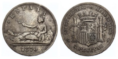 5 pesetas 1870