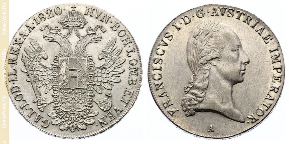 1 талер 1820 года A, Австрия
