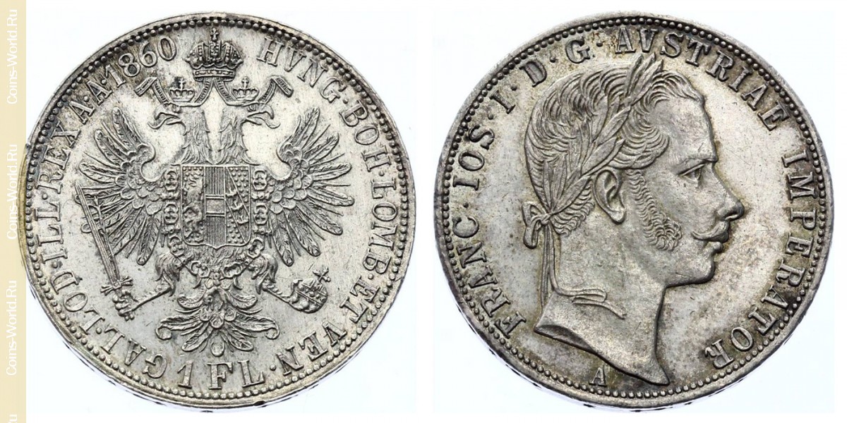 1 florín 1860 A, Austria