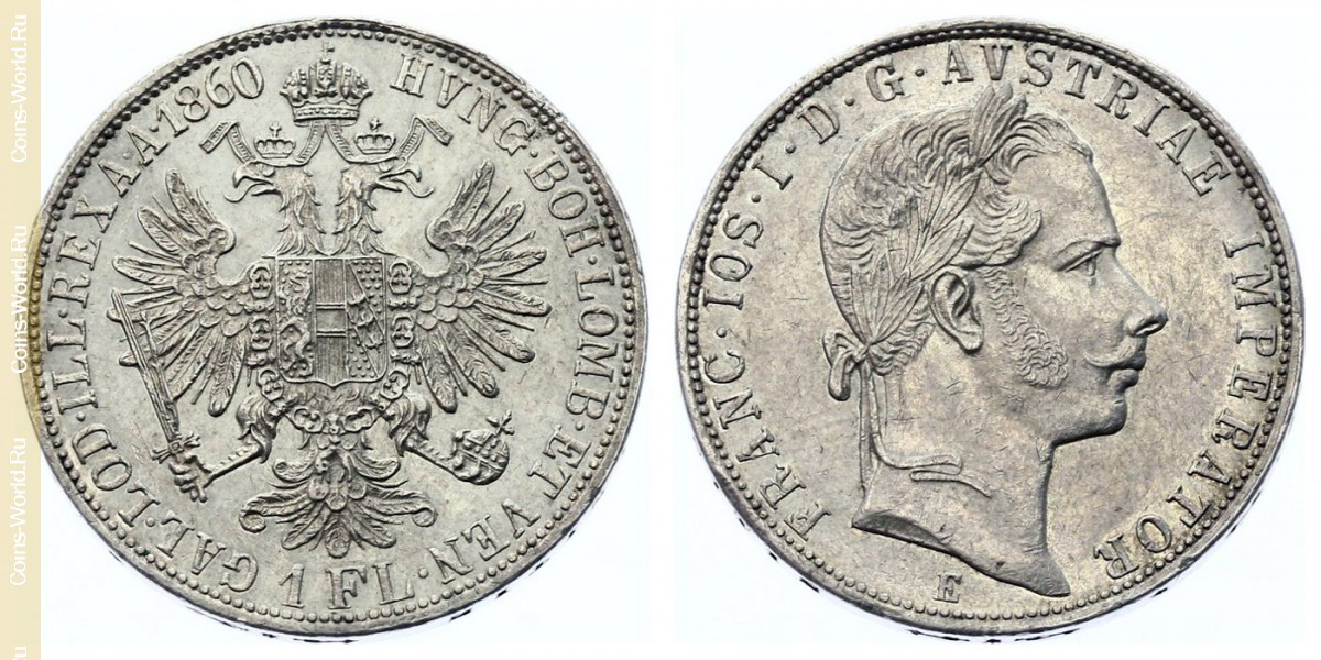 1 florín 1860 E, Austria