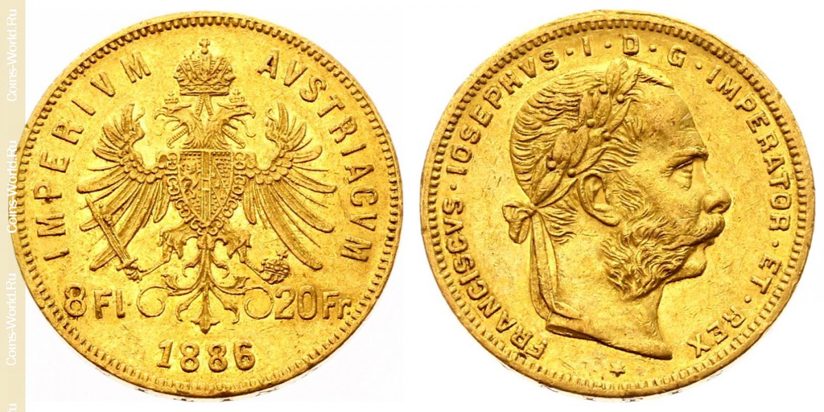 8 florín 1886, Austria