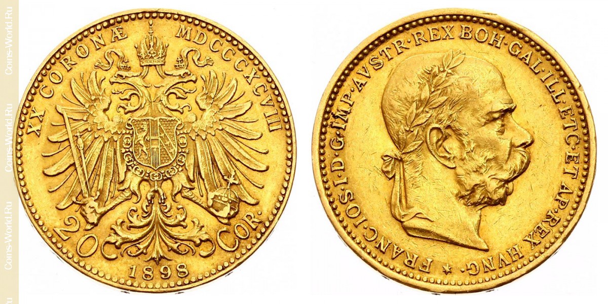 20 coronas 1898, Austria