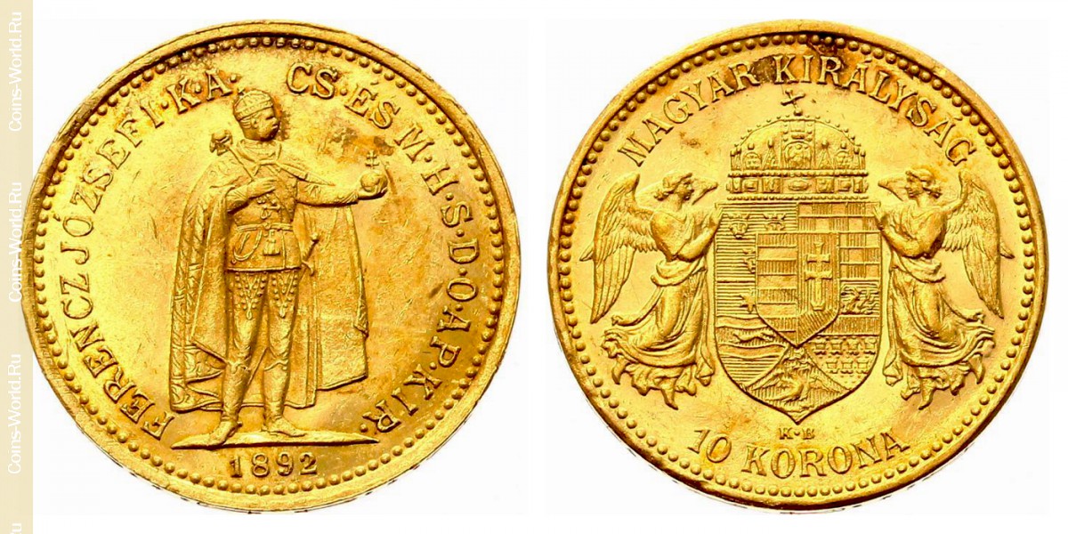 10 Kronen 1892, Ungarn