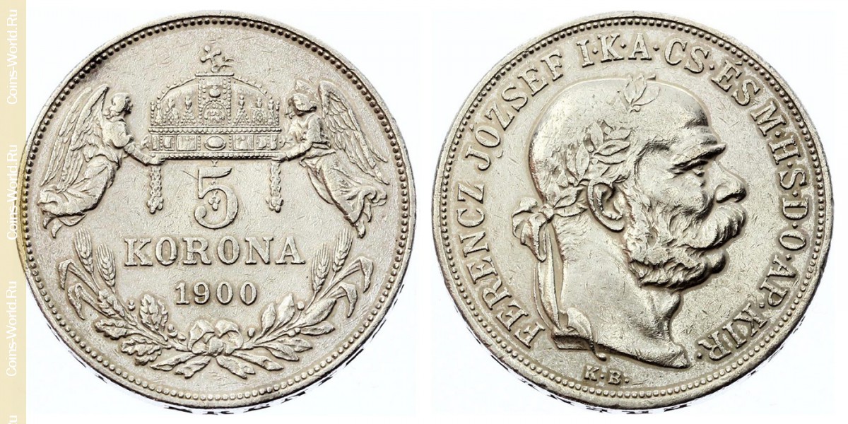 5 крон 1900 года, Венгрия