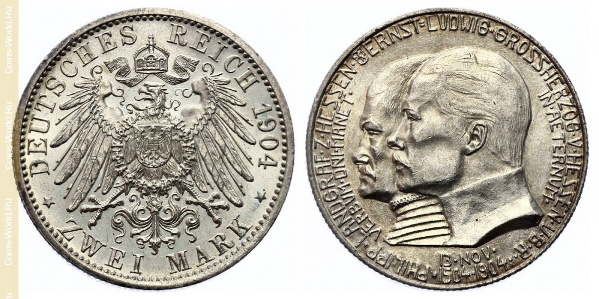 2 марки 1904 года, 400 лет со дня рождения Филиппа I Великодушного, Германская империя